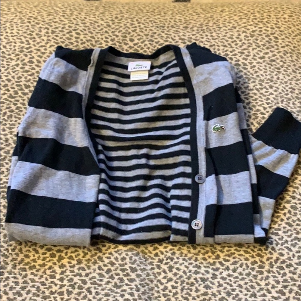 Striped Lacoste cardigan